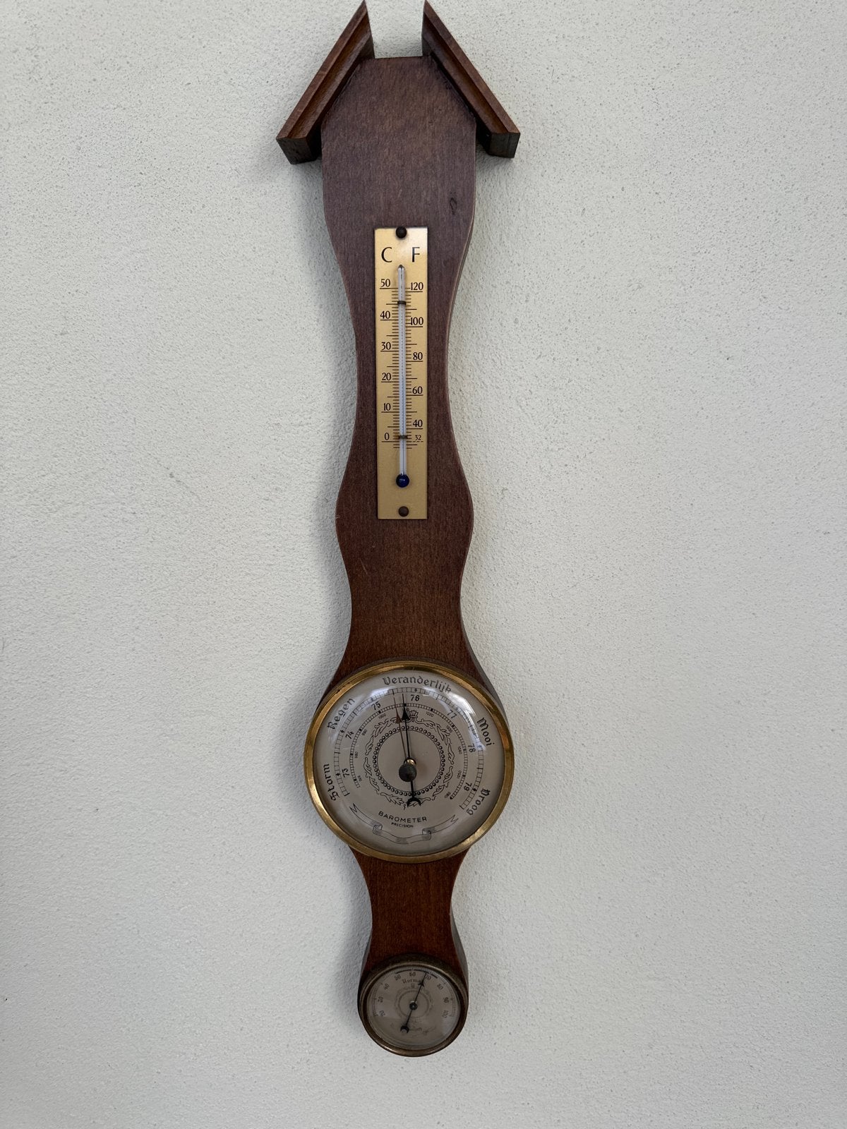 Vintage Weerstation met Barometer, Thermometer en Hygrometer, Audio, Tv en Foto, Ophalen of Verzenden, Gebruikt, Weerstation