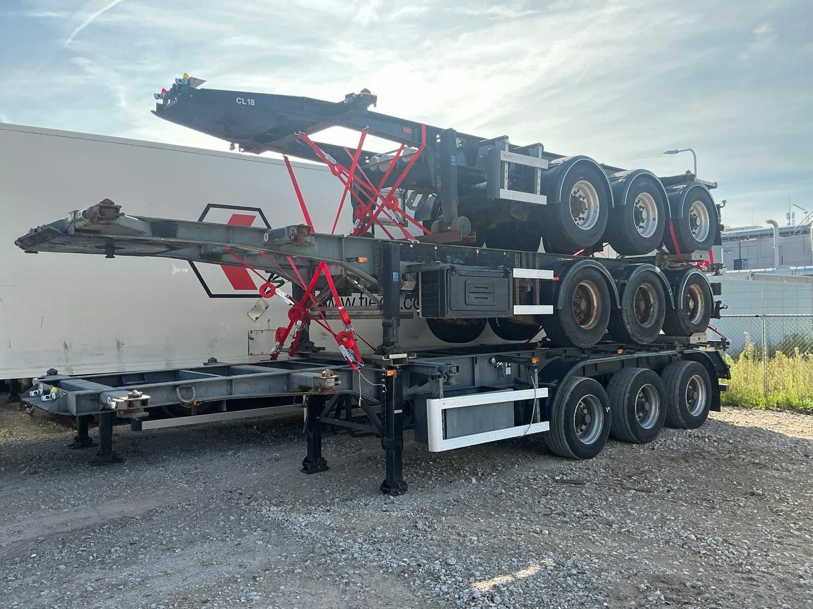 Wabco 3 Asser netam Oplegger trailer / Containerchassis (3x), Auto's, Overige merken, Overige brandstoffen, Bedrijf, Te koop