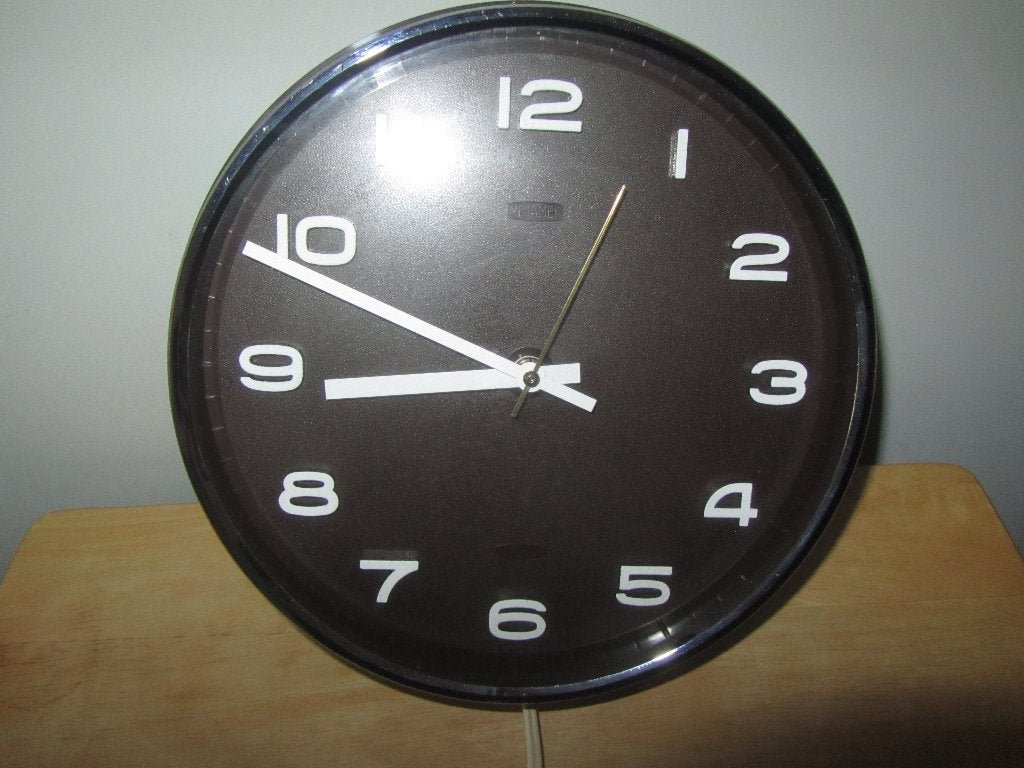 Vintage Metamec wandklok, Ophalen of Verzenden, Gebruikt, Wandklok