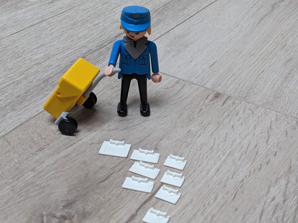 Playmobil postbode, bezorger 4607, Gebruikt, Losse onderdelen, Ophalen of Verzenden, Figuren
