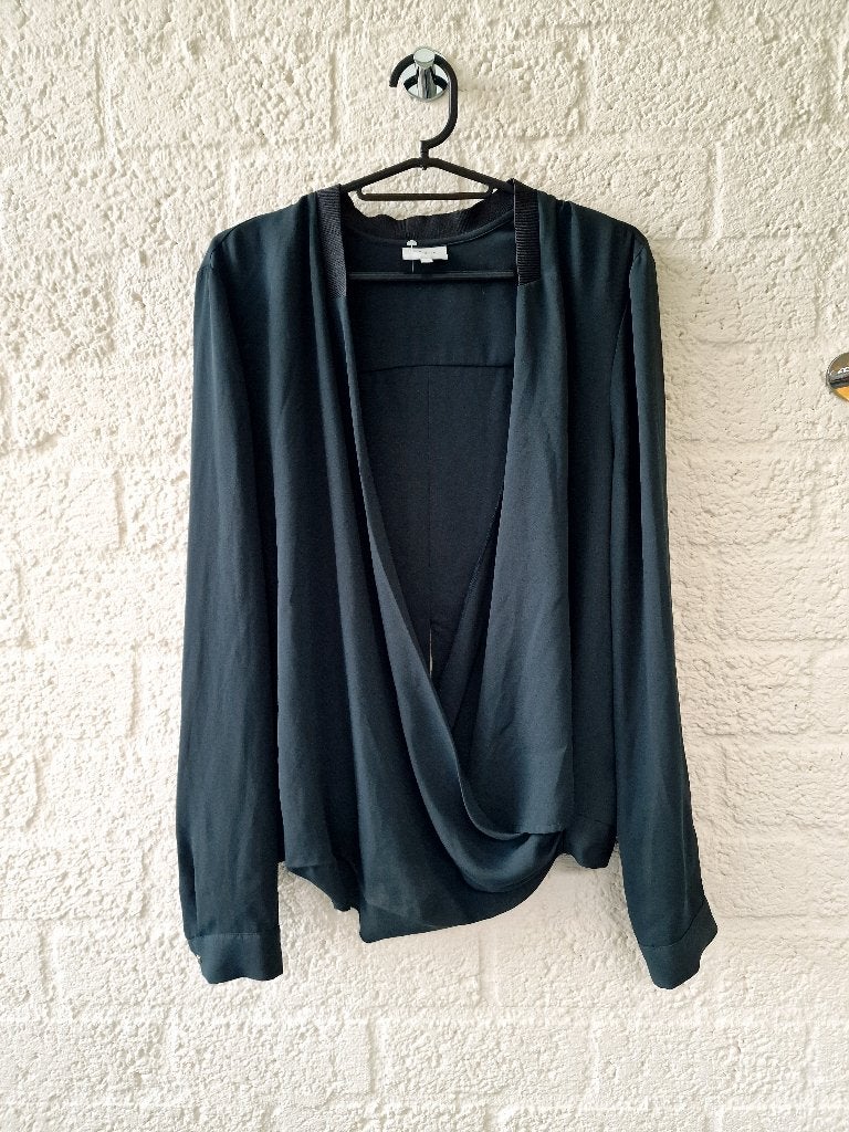 Dante6 blouse zwart drape wrap maat M, Ophalen of Verzenden, Zo goed als nieuw, Zwart