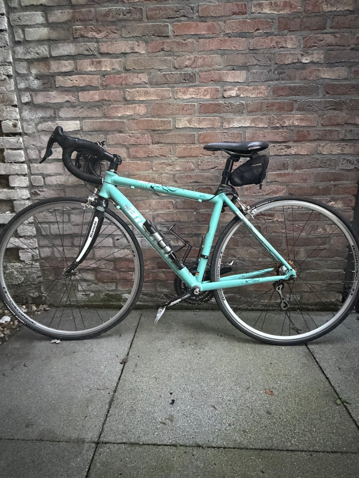 Bianchi dames racefiets - Celeste groen - Aluminium/Carbon, 28 inch, Gebruikt, Velgrem, Aluminium