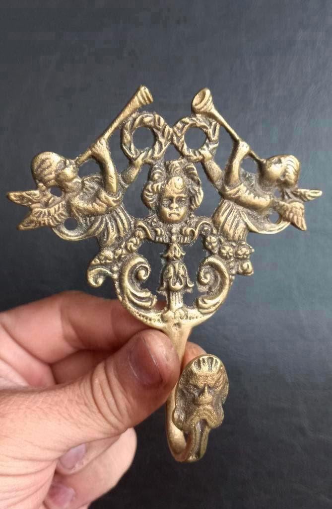 Antiek brons muurhaak handdoekhaak uit frankrijk, Antiek en Kunst, Ophalen of Verzenden, Brons