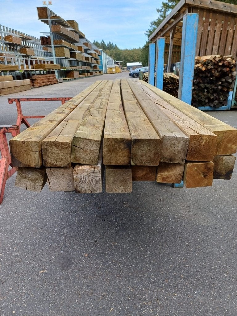 Paal 120x120 groen geimpregneerd 500cm nr. 787, Ophalen, Zo goed als nieuw, 250 cm of meer, Palen