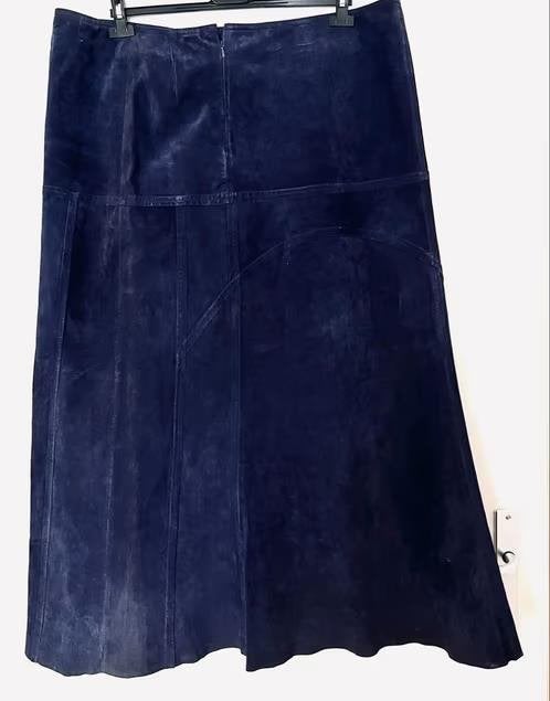 Yoek lange suède rok maat 48/50[dmv], Paars, Maat 46/48 (XL) of groter, Ophalen of Verzenden, Zo goed als nieuw