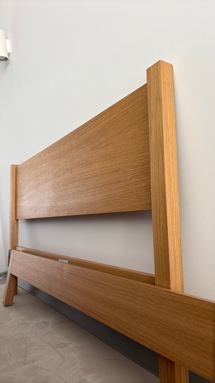 Bed zwaar eikenfineer, Huis en Inrichting, Slaapkamer | Bedden, Ophalen, Tweepersoons, Zo goed als nieuw, 160 cm
