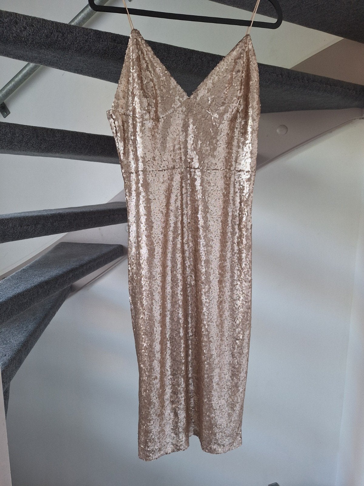 Gouden pailletten jurk maat 42/44, Kleding | Dames, Jurken, Overige kleuren, Maat 42/44 (L), Ophalen of Verzenden, Zo goed als nieuw