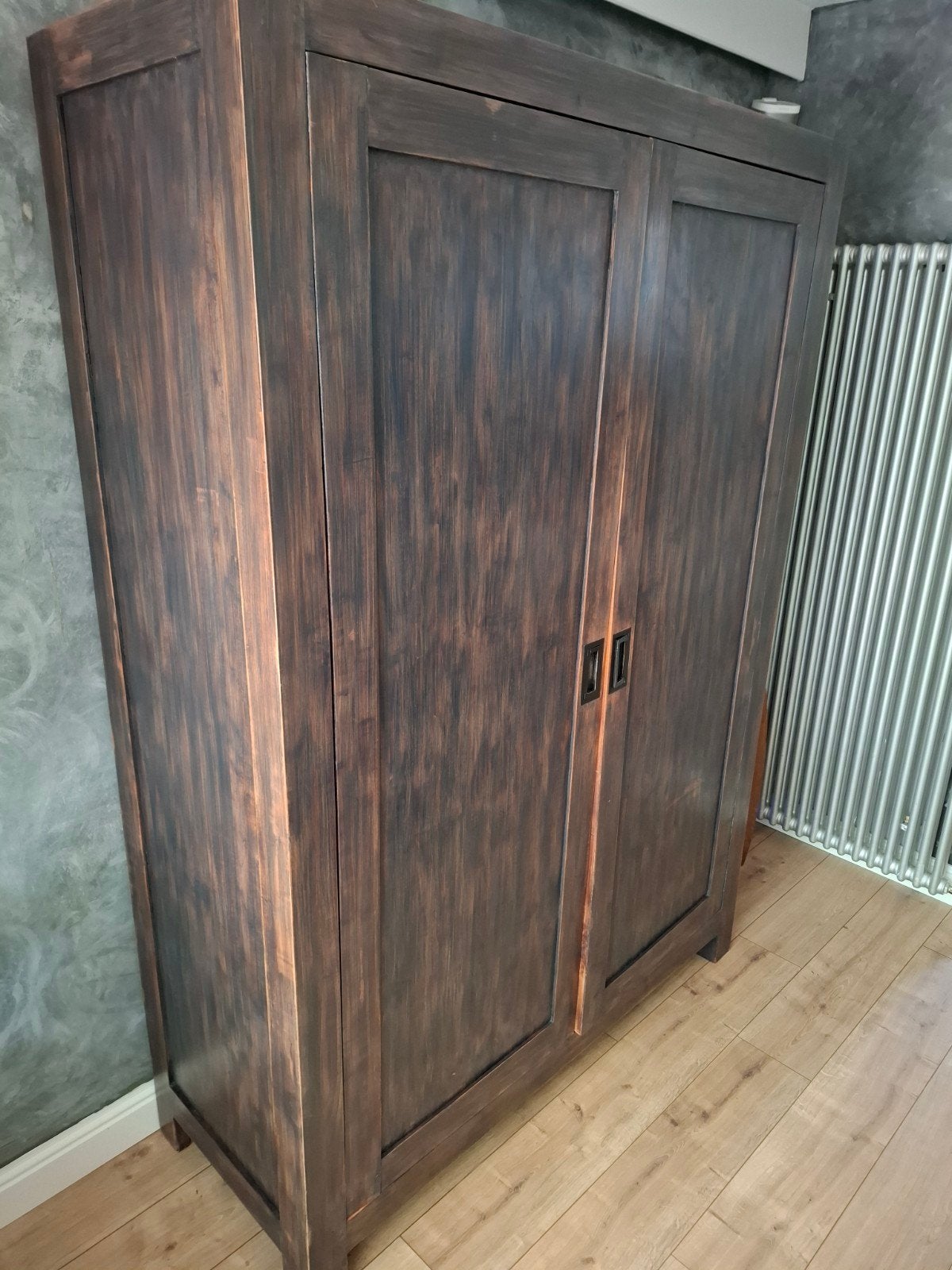 Stijlvolle houten opbergkast - 200x140x55 cm, Ophalen, 200 cm of meer, Overige houtsoorten, 50 tot 75 cm