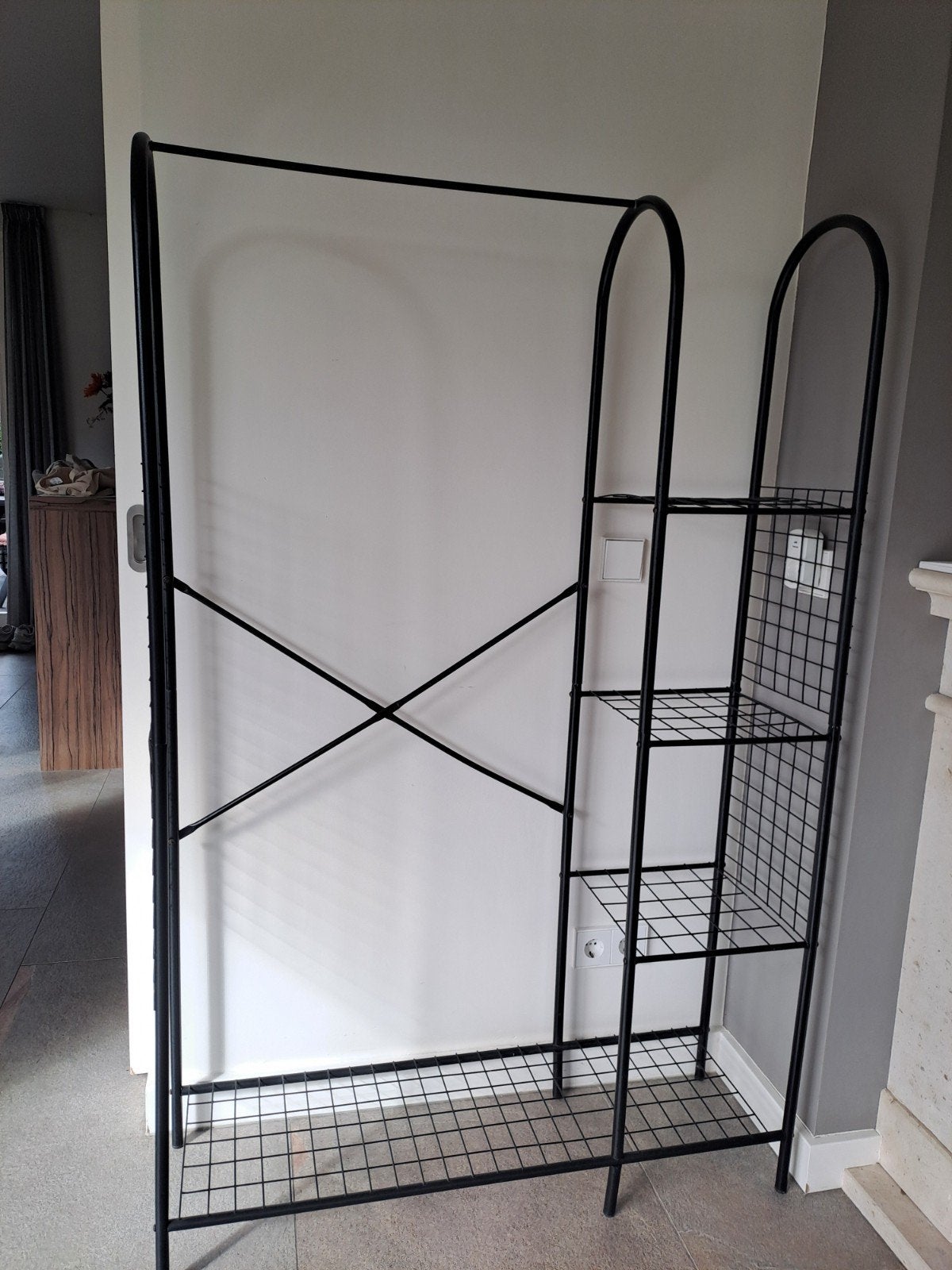 Zwart metalen kledingrek., Ophalen, Gebruikt