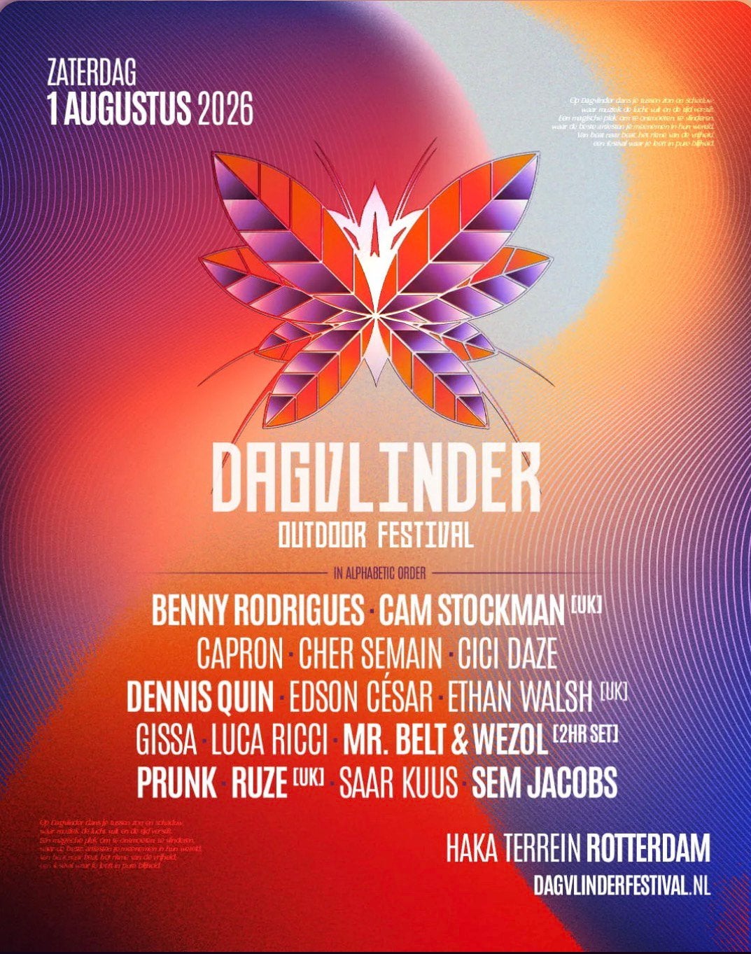 2x tickets Dagvlinder Outdoor Festival, Rotterdam 1 augustus, Tickets en Kaartjes, Twee personen