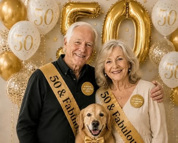 Prachtige set voor een 50-jarig huwelijksfeest!, Versiering, Nieuw, Ophalen of Verzenden, Struikheide 64,3069lj, Rotterdam