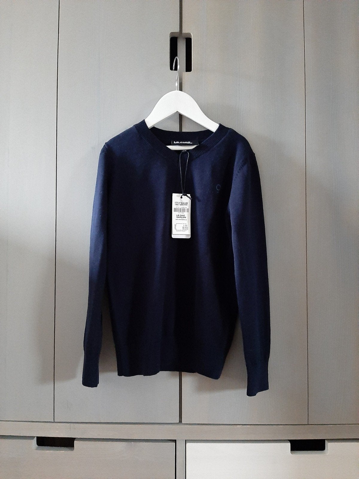 Le chic garcon gebreide trui donkerblauw maat 122/128 nieuw!, Le Chic, Trui of Vest, Nieuw, Ophalen of Verzenden
