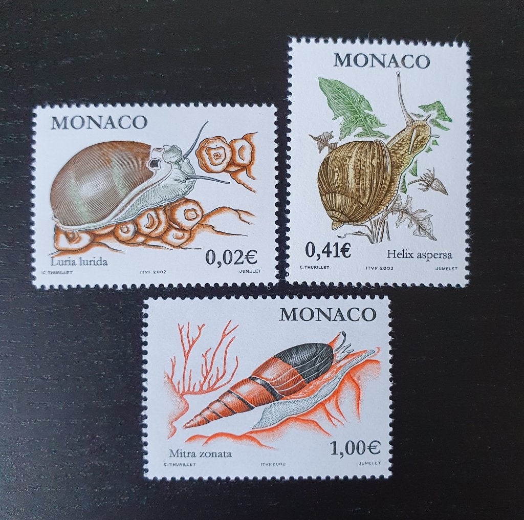 Monaco 2002 Dieren Slakken Michel 2573,2579,2631 postfris, Verzenden, Postfris, Dier of Natuur