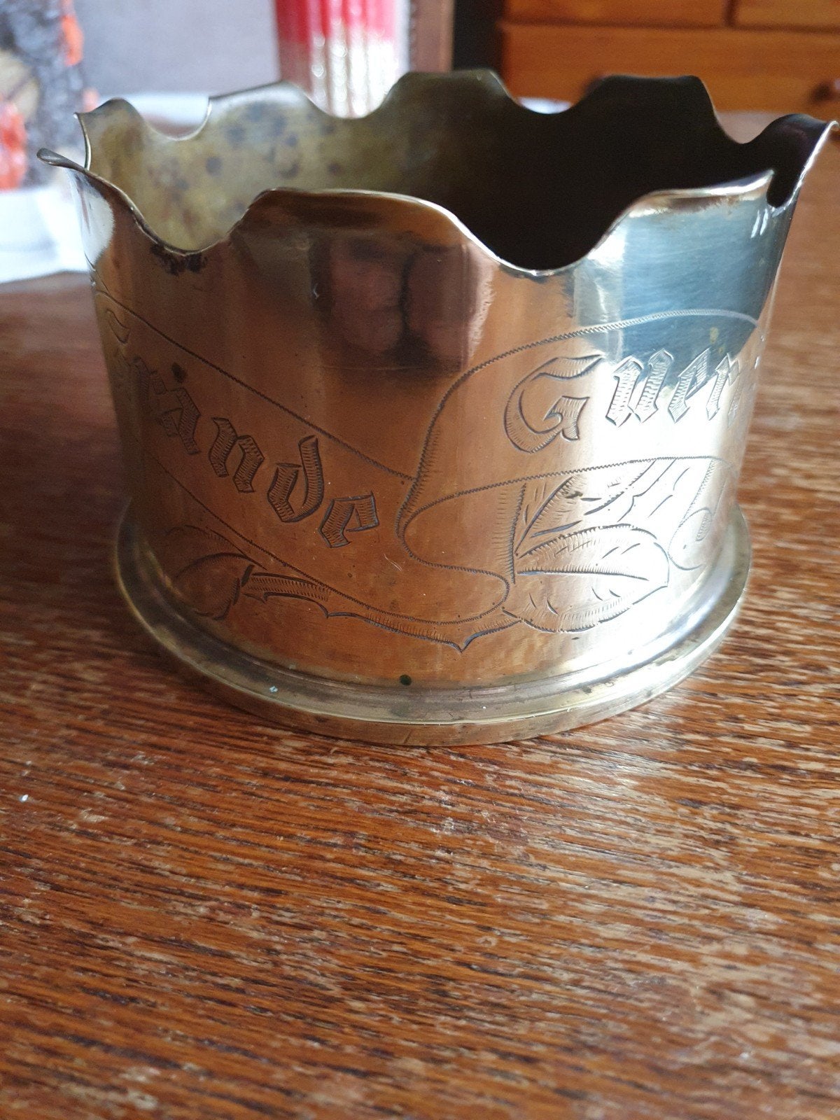 trench art wo1 huls, Ophalen of Verzenden, Landmacht, Engeland, Hulzen of Bodemvondsten