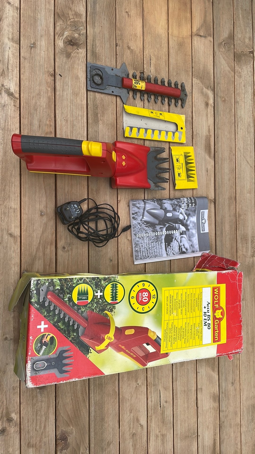 Wolf accu BS 80 + 10 EM trimmer/ heggeschaar, Tuin en Terras, Heggenscharen, Ophalen of Verzenden, Gebruikt, Accu