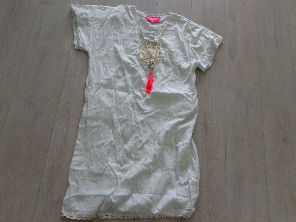 lichtblauwe damestuniek/jurk van Place du Soleil, maat M, Maat 38/40 (M), Blauw, Ophalen of Verzenden, Knielengte