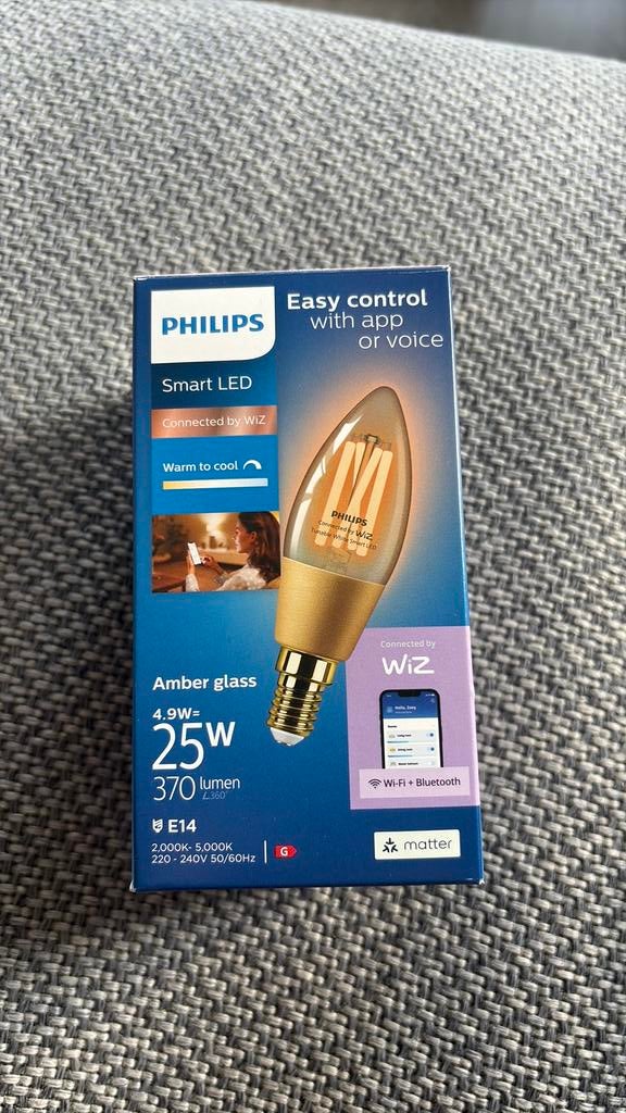 Philips WiZ smart/slimme lamp E14, Led-lamp, Minder dan 30 watt, E14 (klein), Nieuw