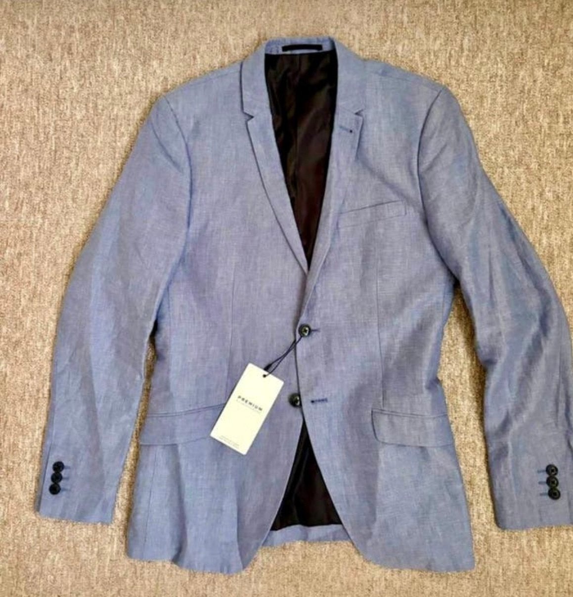 Colbert lichtblauw linnen maat 46, Ophalen of Verzenden, Nieuw, Maat 46 (S) of kleiner, Blauw