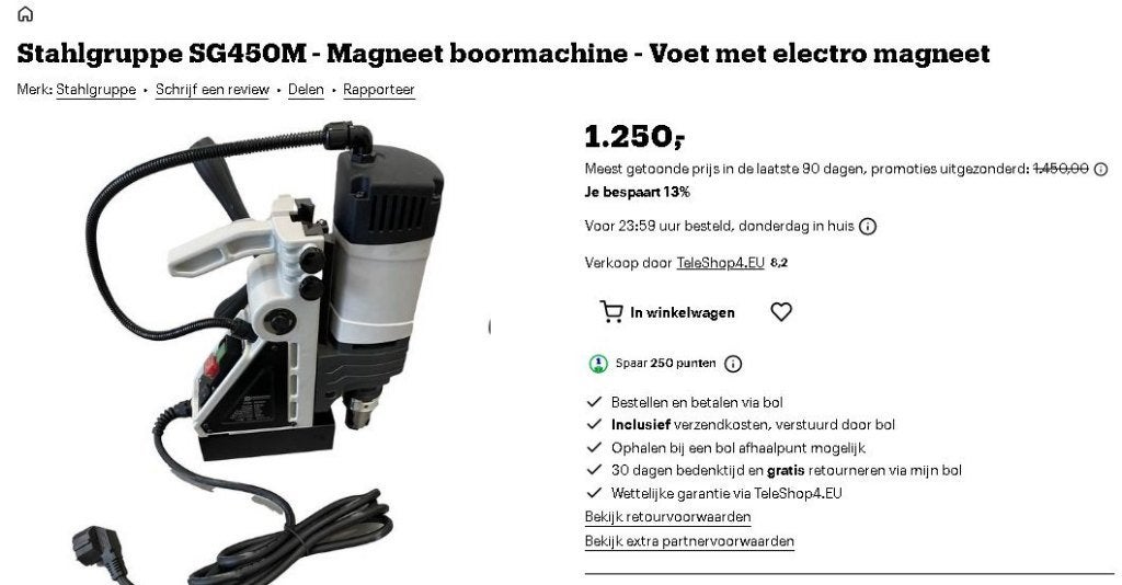 magneetboormachine, Doe-het-zelf en Verbouw, Gereedschap | Boormachines, 600 watt of meer, Variabele snelheid, Nieuw, Ophalen of Verzenden