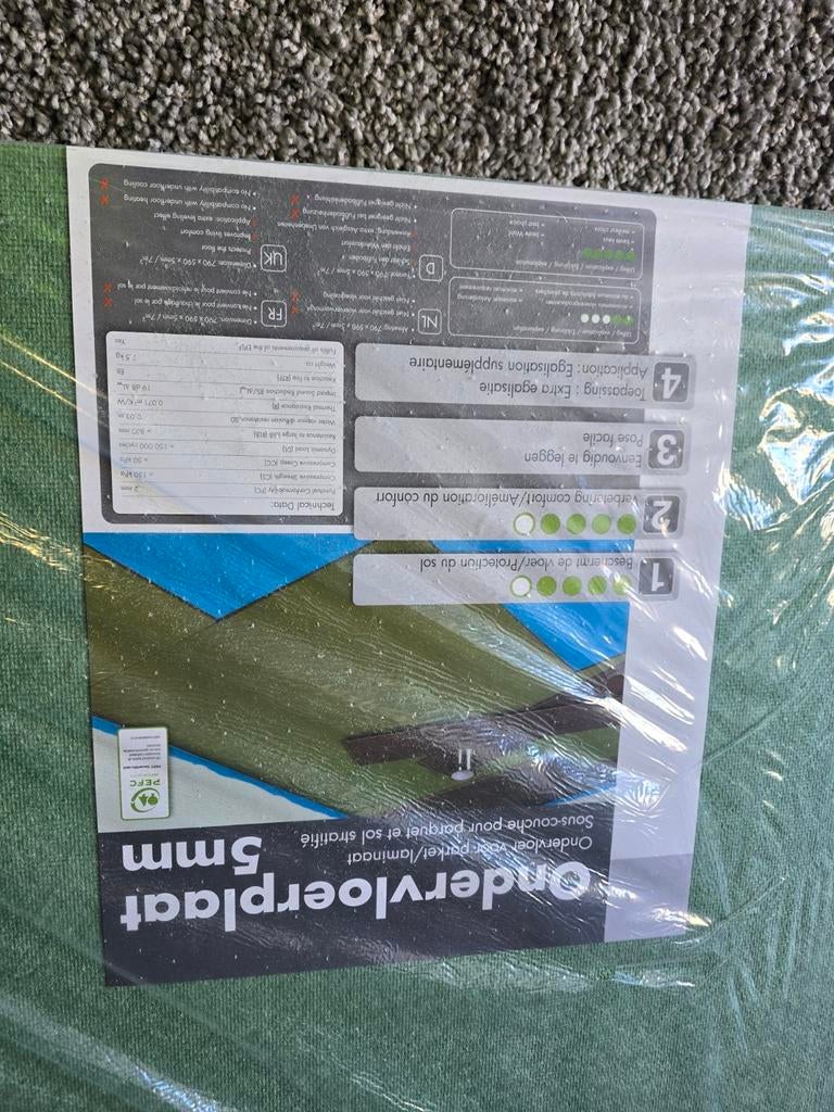 11 ondervloerplaten 5mm voor laminaat/parket, Doe-het-zelf en Verbouw, Vloerdelen en Plavuizen, Ophalen, Overige materialen, 30 cm of meer