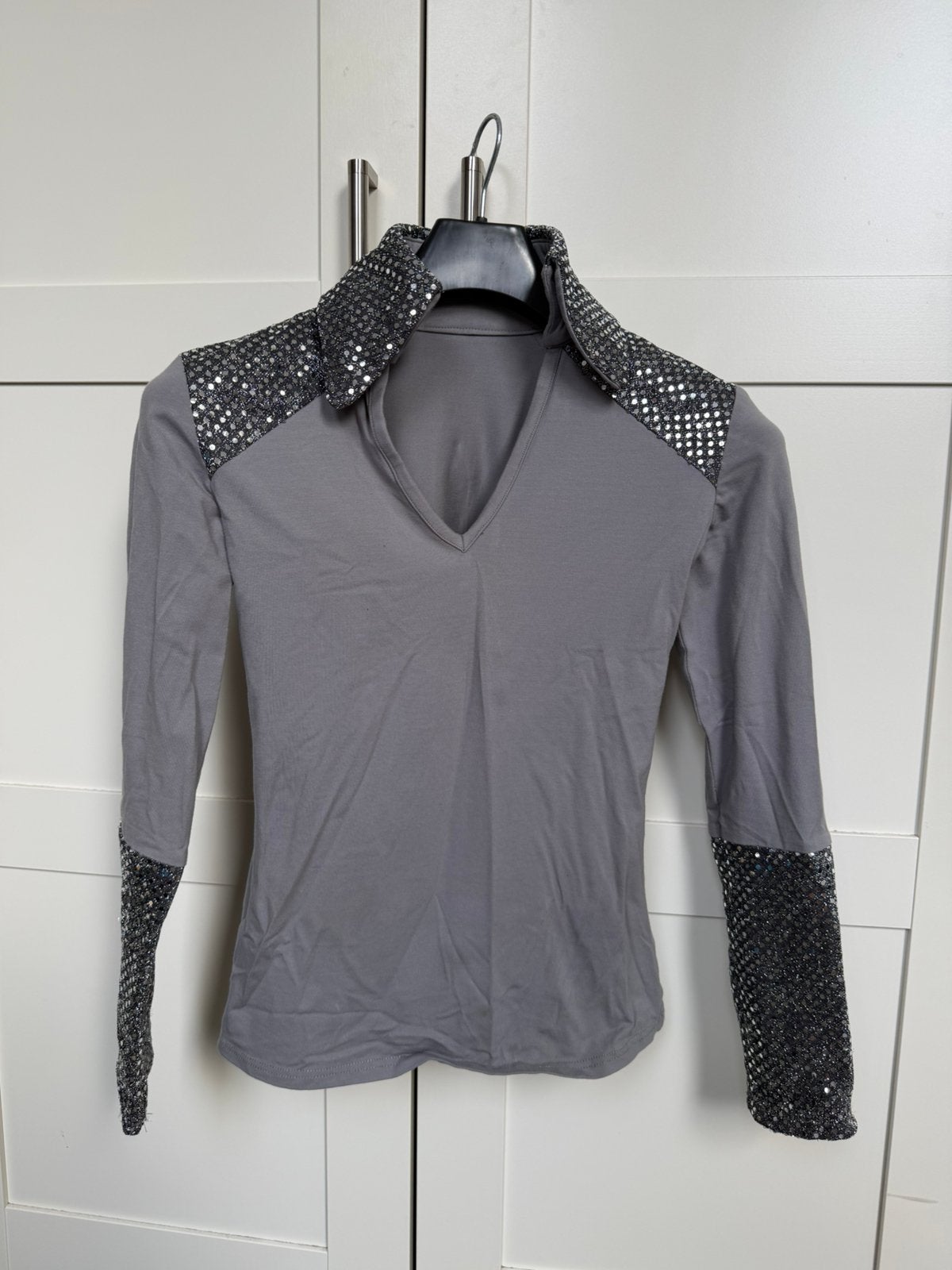 Western showblouse maat S, Gebruikt, Ophalen of Verzenden, Grijs, S