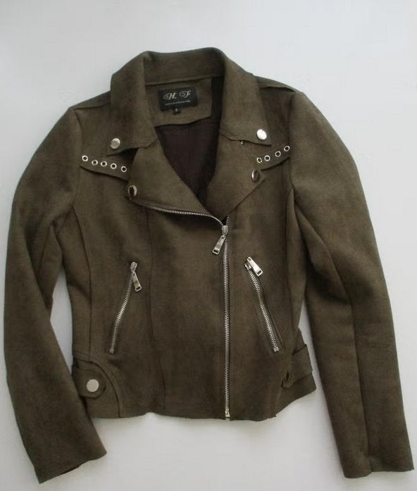 HF Woman collection suede-look bikerjack, maat S, nieuw, Oosterveldweg 15, 7274 DZ, HF Woman, Verzenden, Nieuw