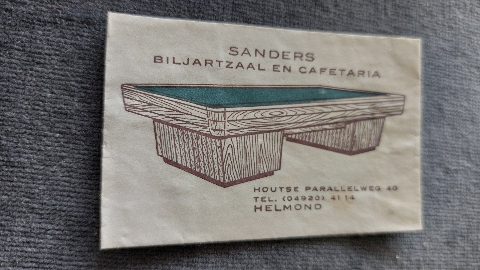 Helmond, Sanders Biljartzaal en cafetaria, Verzenden, Nederland