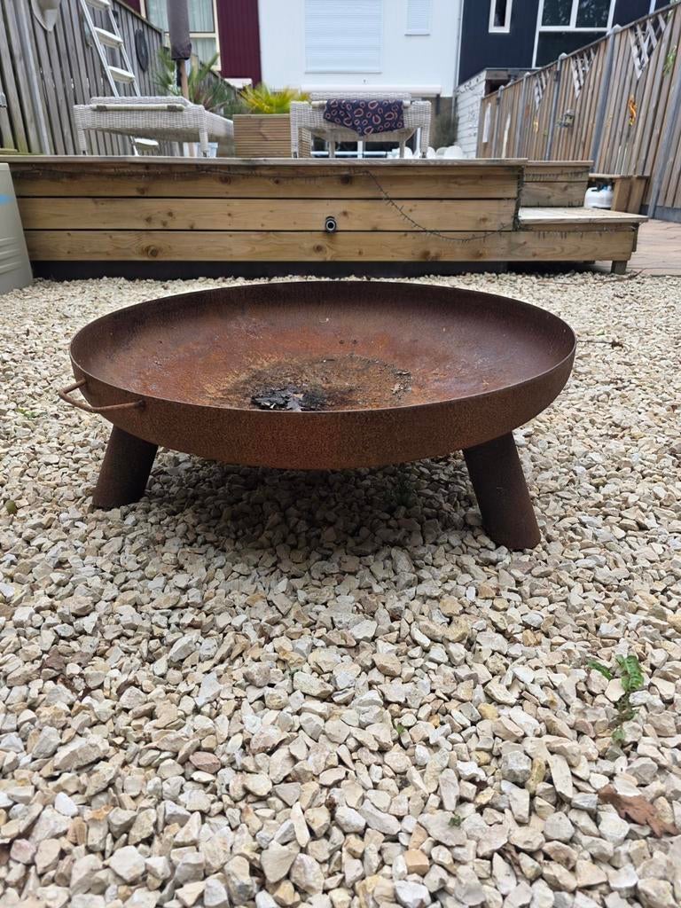 Vuurschaal cortenstaal 80 cm, Tuin en Terras, Vuurkorven, Ophalen, Gebruikt, Vuurkorf