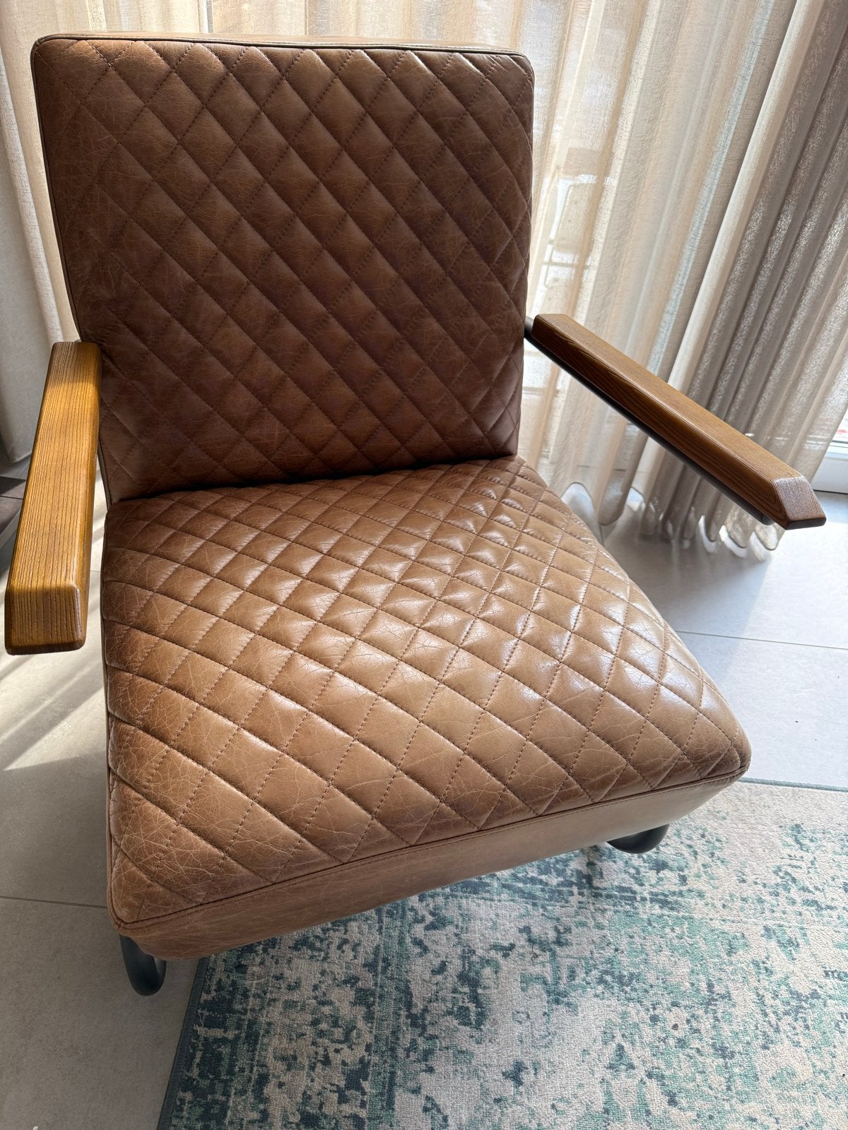 Fauteuil Marc Java Leder, Ophalen, Vintage, stoer, Zo goed als nieuw, 75 tot 100 cm
