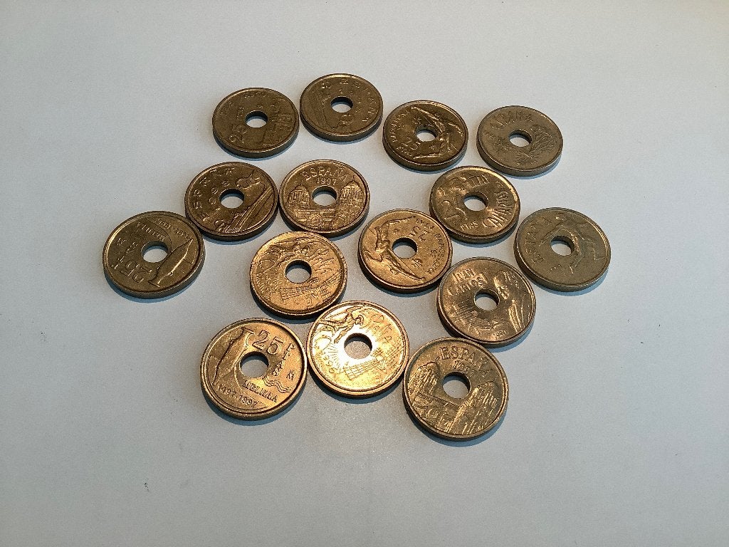 Spaanse pesetas 25 ptas, Ophalen of Verzenden, Overige landen, Losse munt