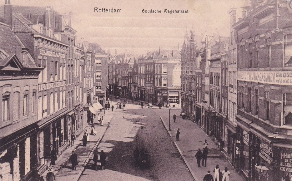 728P Rotterdam Goudsewagenstraat , rechts hoek H.H. de Klerk, Verzamelen, Ophalen of Verzenden, Voor 1920, Gelopen, Zuid-Holland