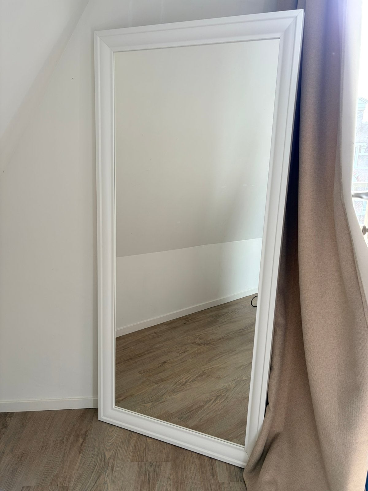 IKEA TOFTBYN spiegel wit – 75 x 165 cm, Ophalen, Zo goed als nieuw, Rechthoekig, 150 tot 200 cm