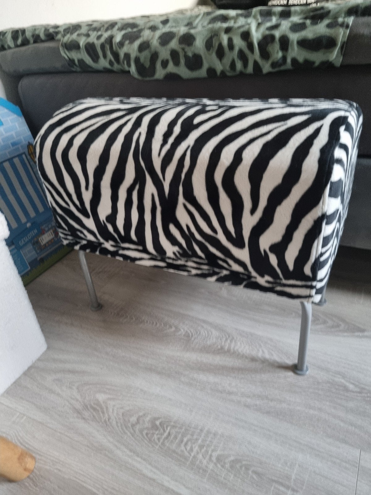 Zebraprint krukje/poef voor kaptafel ., Ophalen of Verzenden