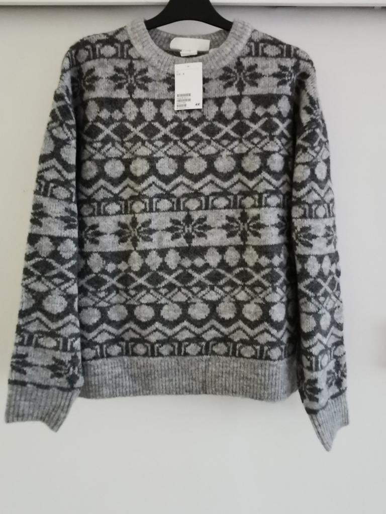 H&M jacquard trui met wol en alpaca mt. S/M, H&M, Verzenden, Nieuw, Maat 36 (S)