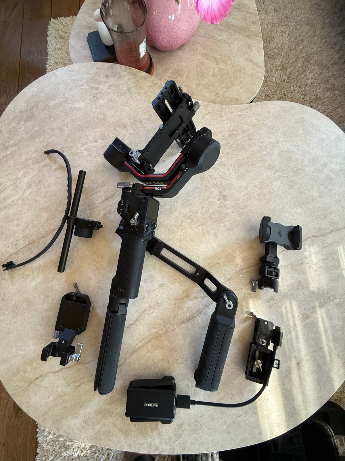 Dji ronin RS3 + raveneye + telefoonhouder + focus motor, Ophalen of Verzenden, Zo goed als nieuw, Overige typen