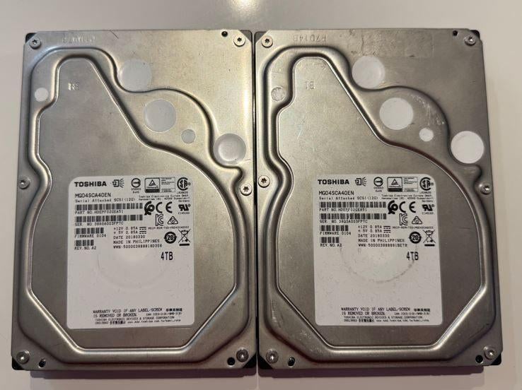 2x Toshiba MG04SCA60EN 4TB SAS Hard Drive, Computers en Software, Harde schijven, Toshiba®, Intern, SAS, Server