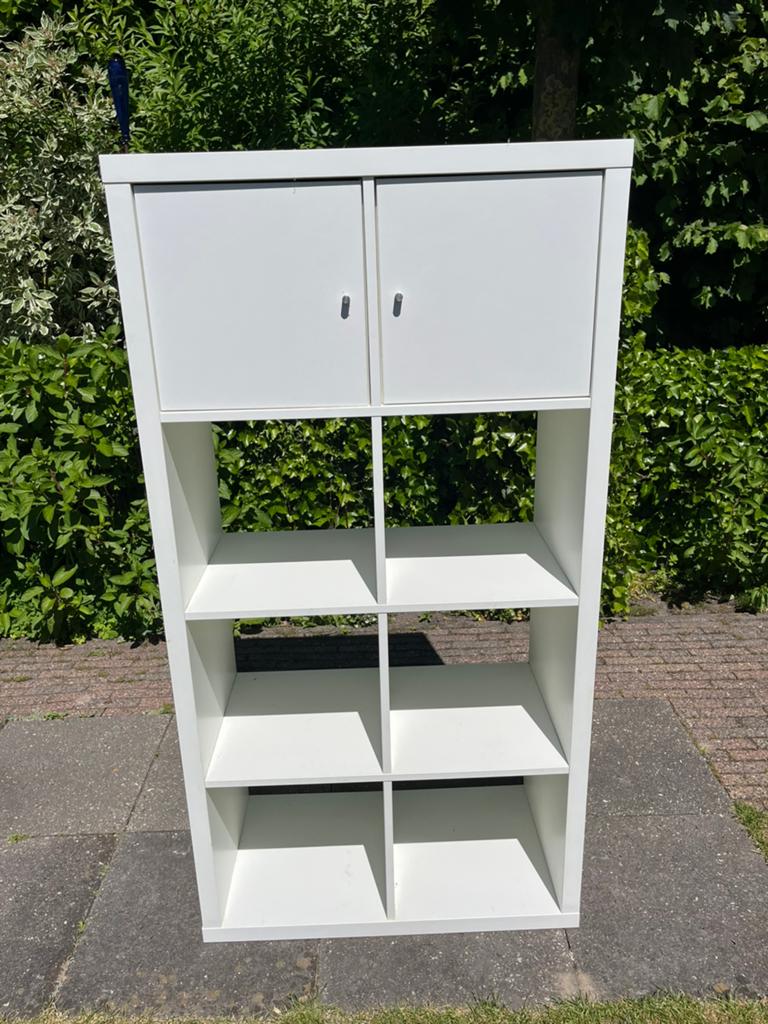 Ikea kast met open vakken en deuren kallax, Ophalen, Gebruikt, 50 tot 100 cm, 150 tot 200 cm