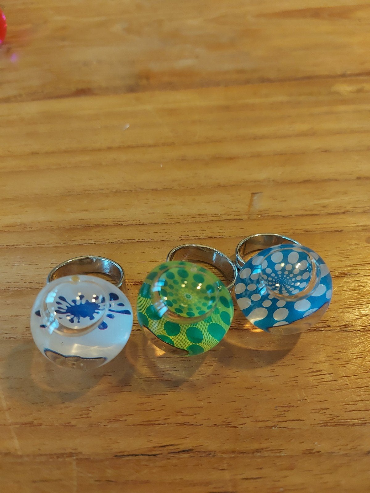 Pylones ringen met vloeistof 3 stuks, Ophalen of Verzenden, Zo goed als nieuw, Zilver, Dame