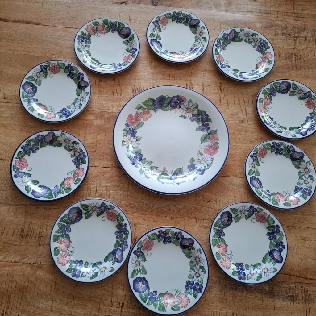 Gebakset , gebakstel 11 delig, Ophalen of Verzenden, Glas, Overige stijlen, Bord(en)