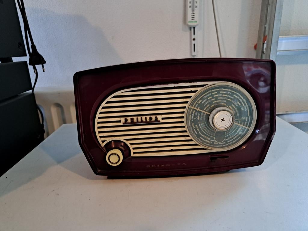 Philips BF 102 U Radio - Vintage 110V buizenradio, Ophalen of Verzenden
