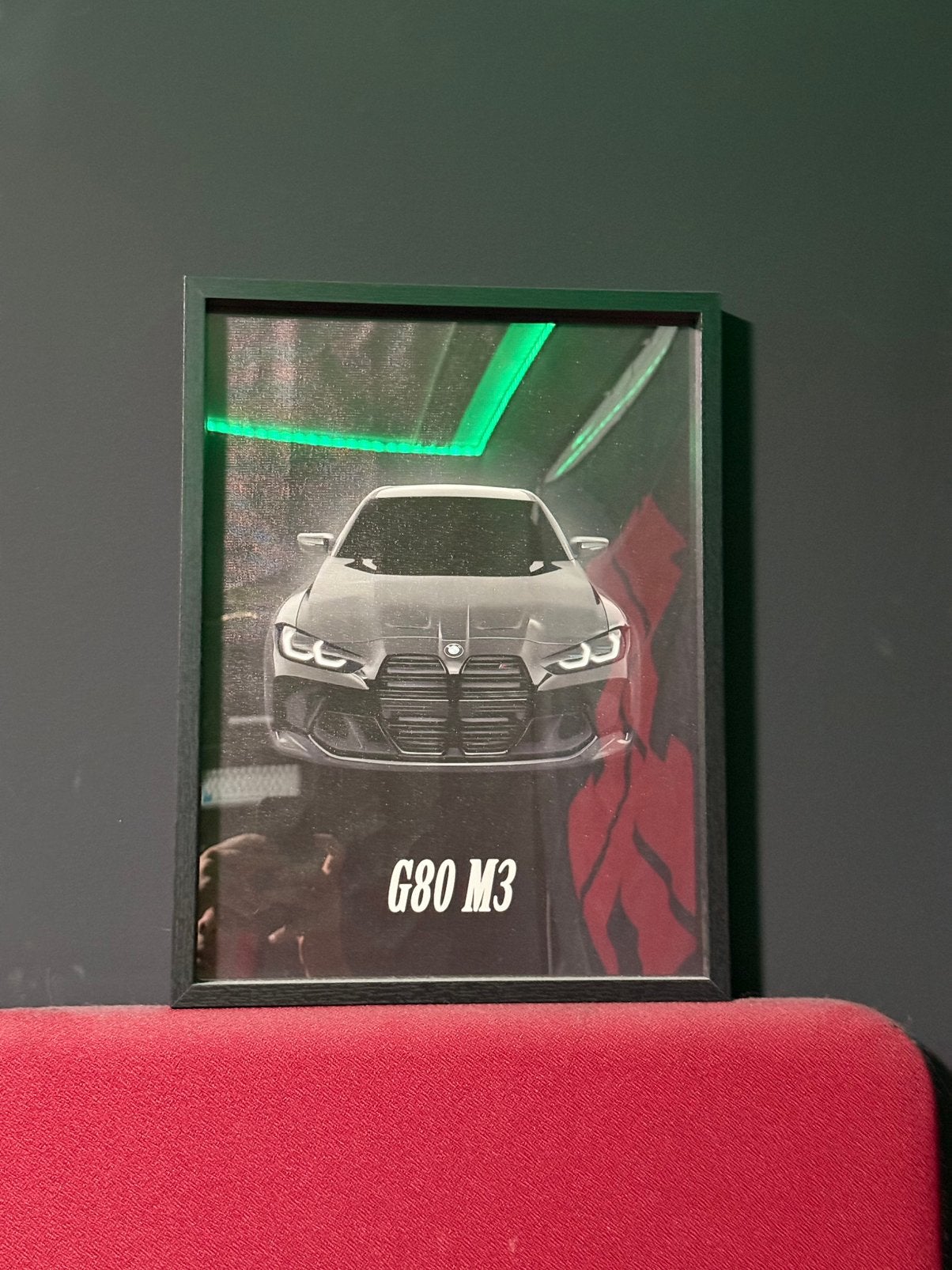 BMW G80 M3 Poster in Fotolijst – Wanddecoratie, Ophalen of Verzenden, Poster, Ingelijst