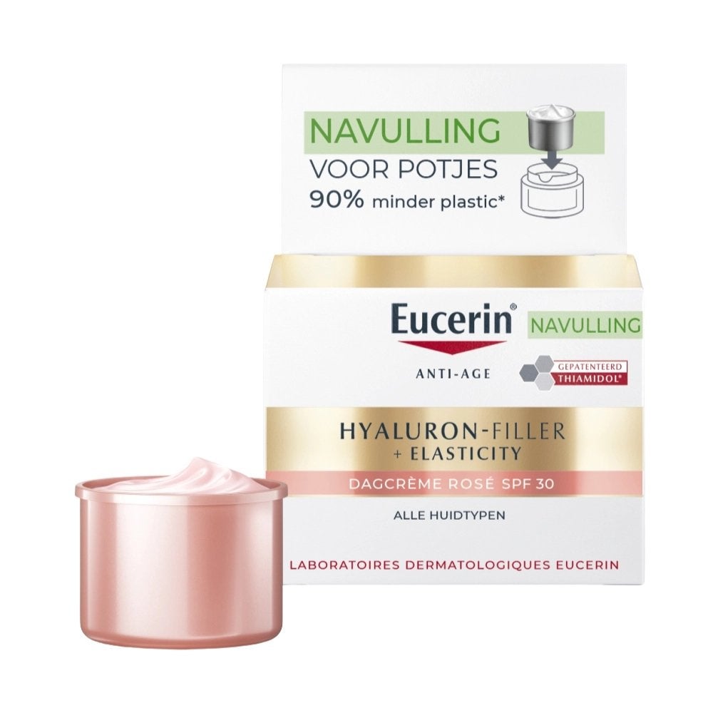 Eucerin Hyaluron-Filler +Elasticity Dagcrème RoseSPF30 Navul, Verzenden, Nieuw, Gehele gezicht, Verzorging