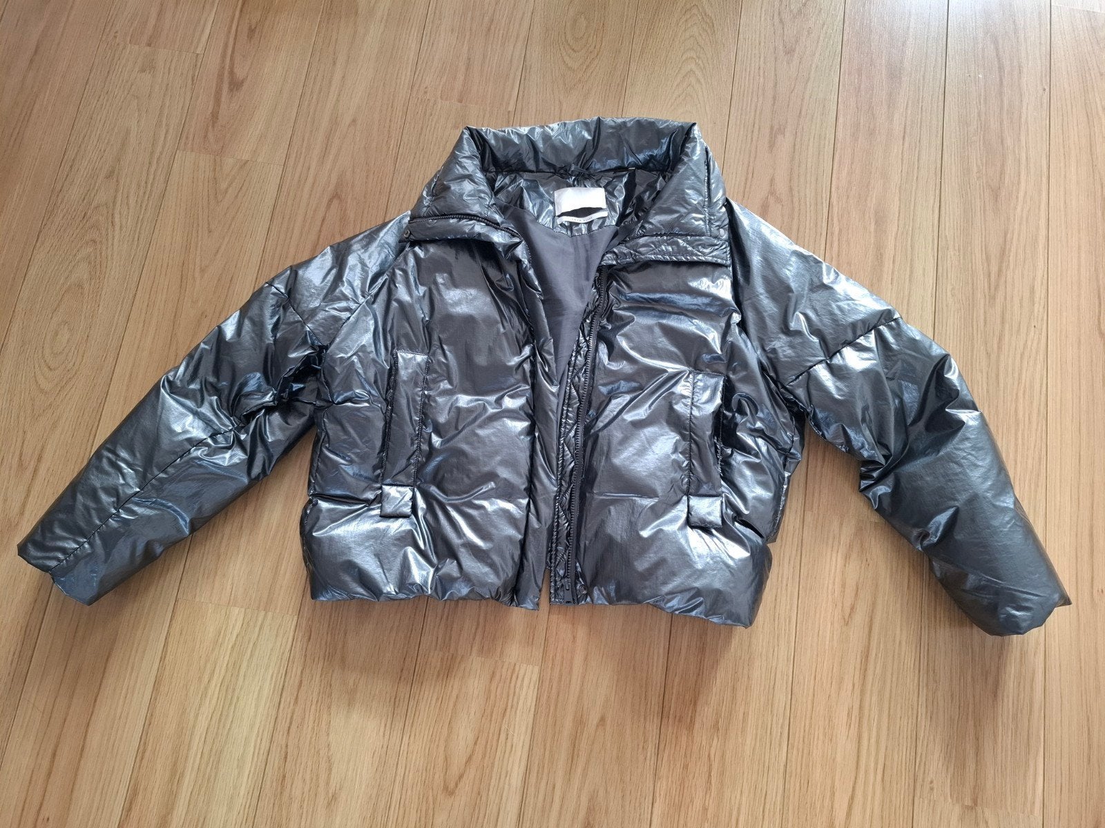 Yaya gewatteerde winterjas metallic, Ophalen, Blauw, Maat 42/44 (L), Zo goed als nieuw