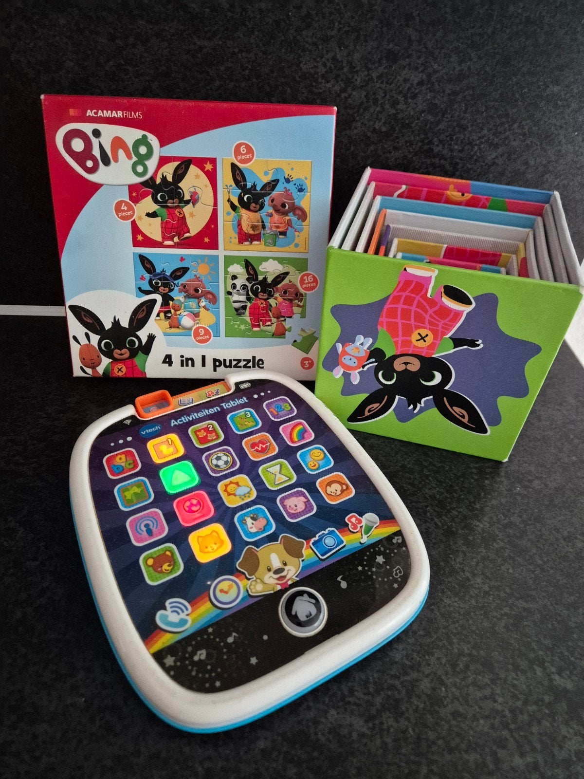Leuke kindertablet licht en geluid en Bing puzzel en toren., Ophalen of Verzenden, Zo goed als nieuw, Jongen of Meisje