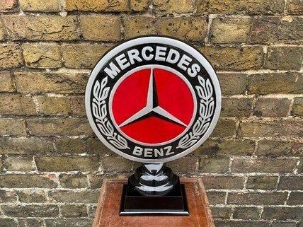 Mercedes benz mooi zwaar gietijzeren display reclame bord, Reclamebord, Ophalen of Verzenden, Info@americansaleshop.nl, Maastricht