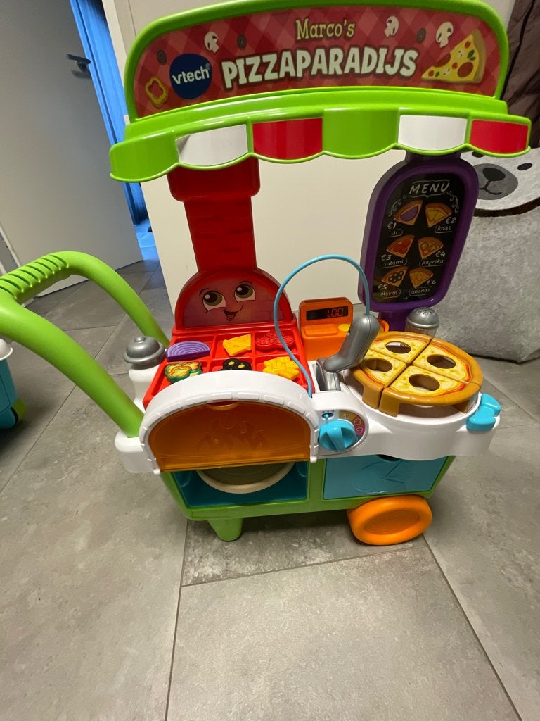 Marco’s pizzaparadijs kar Vtech, Ophalen, Gebruikt, 6 maanden tot 2 jaar