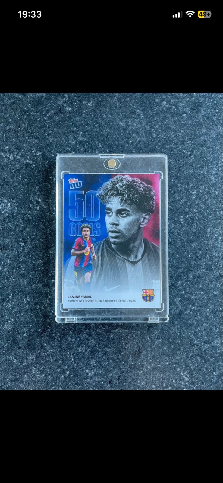 Topps Now Lamine Yamal 50 Goals Kaart - FC Barcelona, Ophalen of Verzenden, Zo goed als nieuw, Buitenlandse clubs, Spelerskaart