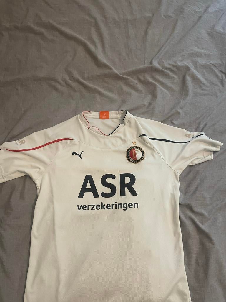 Feyenoord shirt maat 176 (valt als S/M), Wit, Ophalen of Verzenden, Voetbal, Gedragen