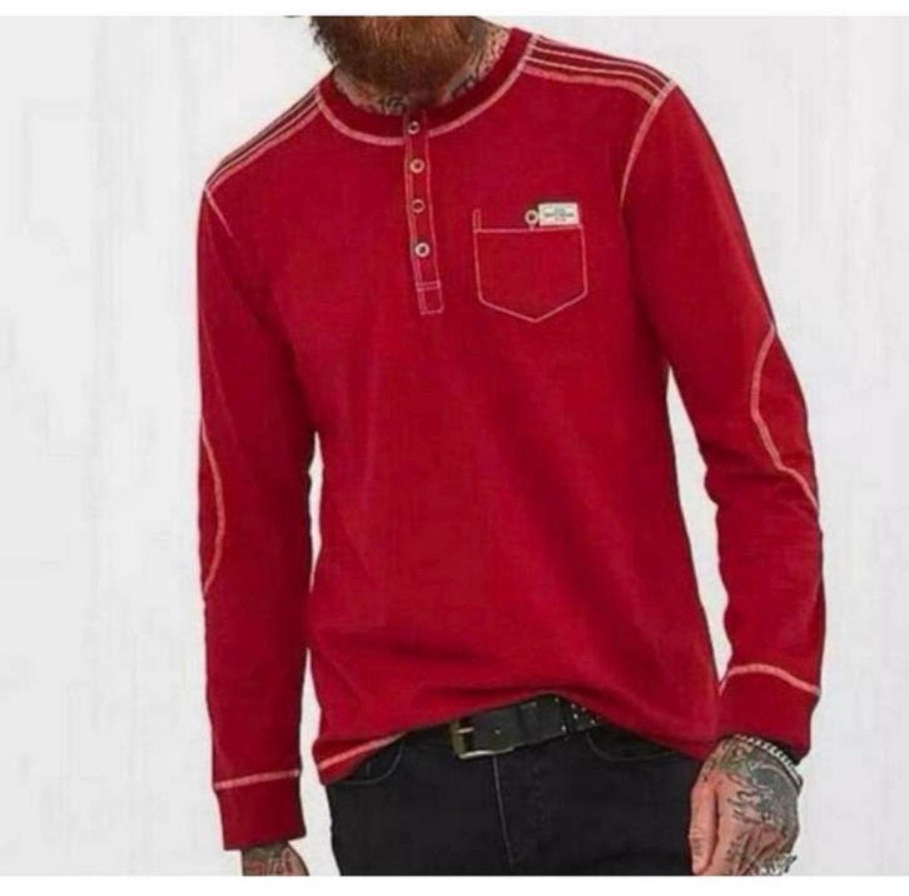 Buster Henley - Red by Joe Browns L vest trui sweater Katoen, Maat 52/54 (L), Nieuw, Ophalen of Verzenden, H