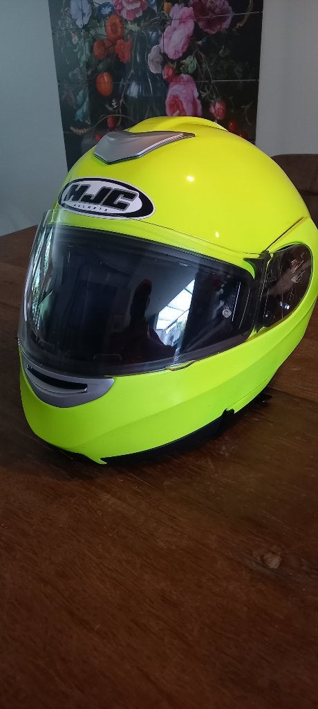 HJC Systeemhelm, Fluor Geel, Ophalen, Systeemhelm, Heren, HJC